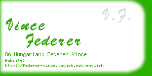 vince federer business card